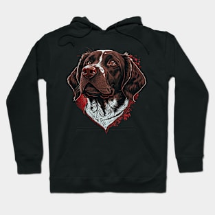 Pointer dog valentine's day Hoodie